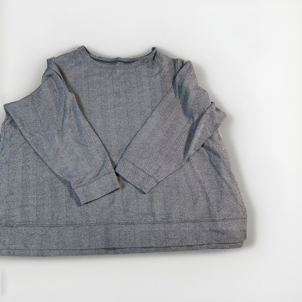 Lands' End Sweater Women's Plus Size 3X Gray Pullover Knit‎ Herringbone Striped